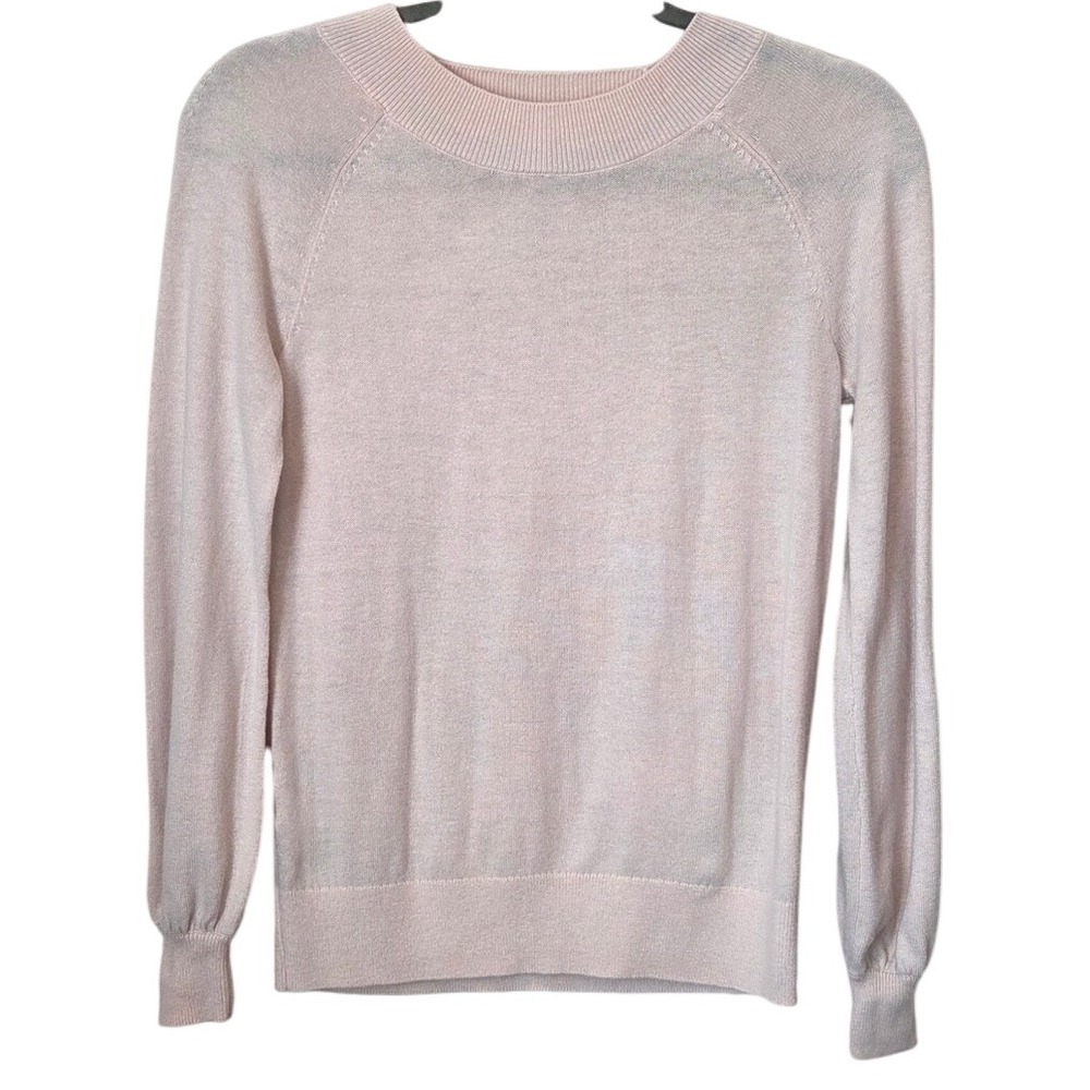 Soft Blush Crew Neck Sweater Feminine Balletcore Quiet Luxury Style Size XXSP